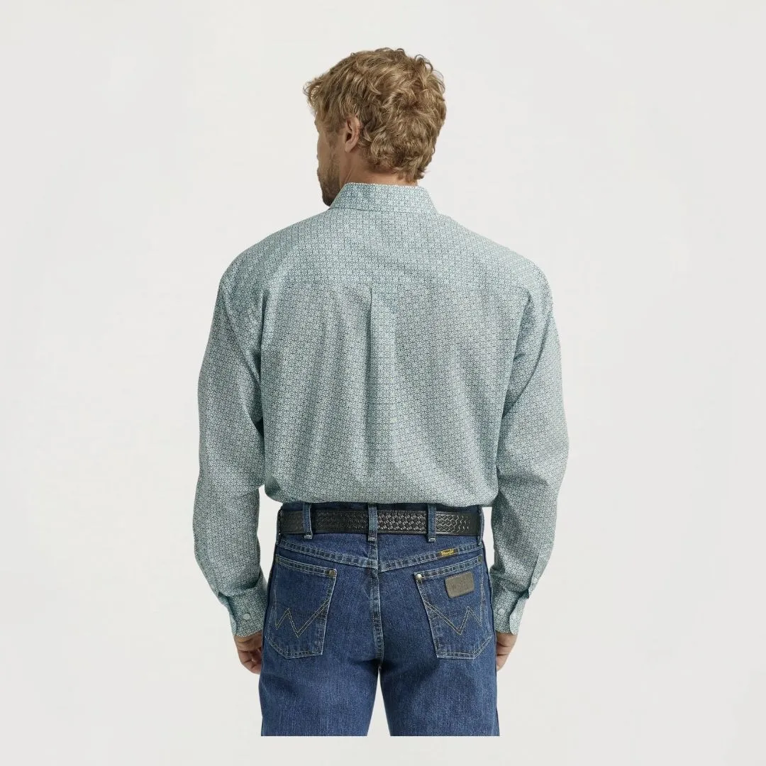 Wrangler Men’s George Strait One Pocket Long Sleeve Blue - Image 2