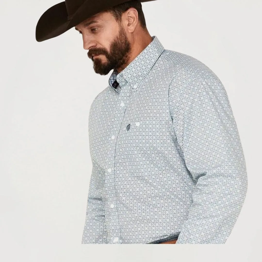 Wrangler Men’s George Strait One Pocket Long Sleeve Blue - Image 3
