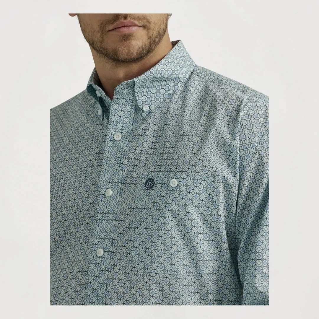 Wrangler Men’s George Strait One Pocket Long Sleeve Blue - Image 4