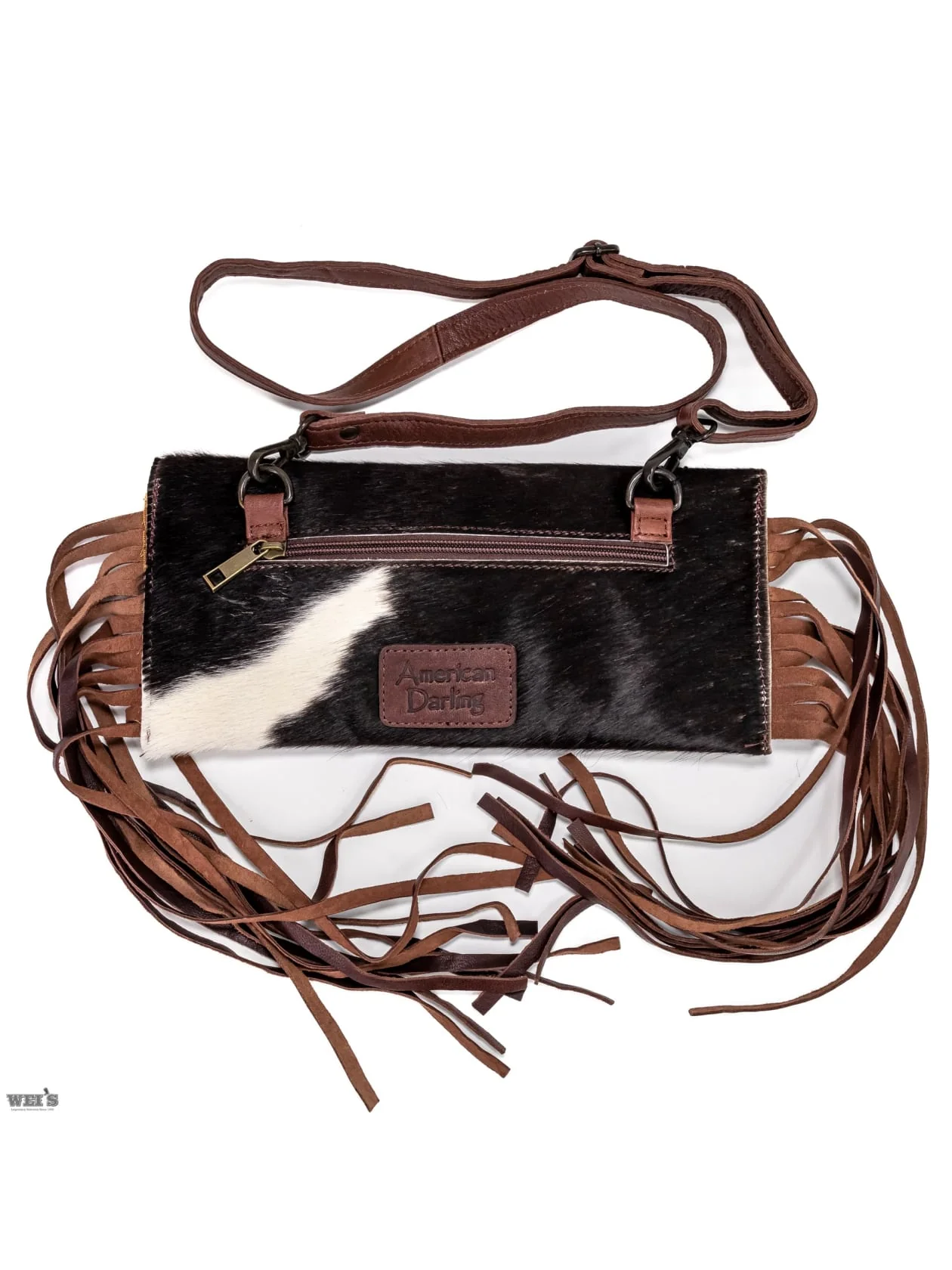 American Darling Purse Crossbody Clutch Envelope Tooled With Fringe - Image 2