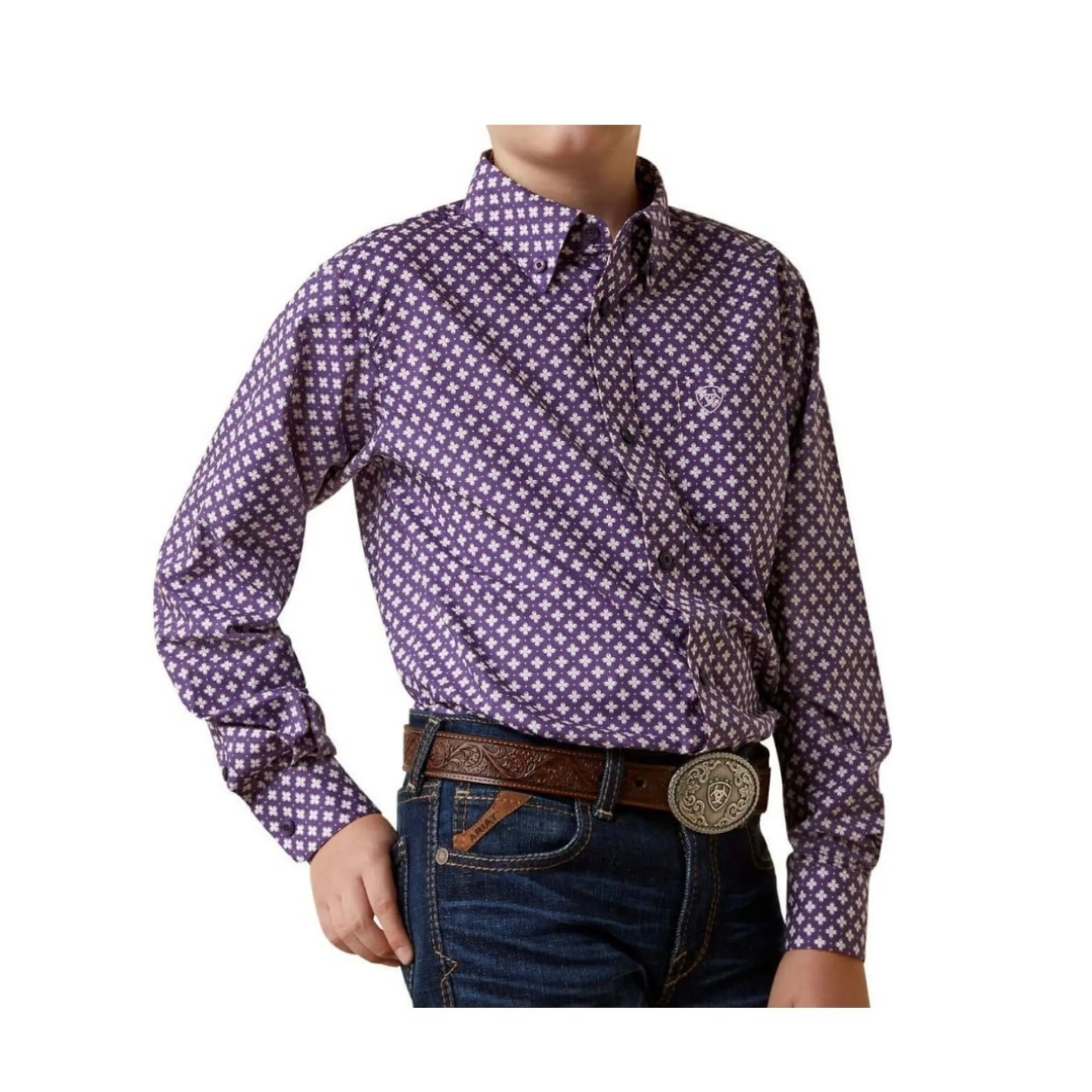 Ariat Boy’s Shirt Casual Classic Fit Long Sleeve Button Down - Image 2