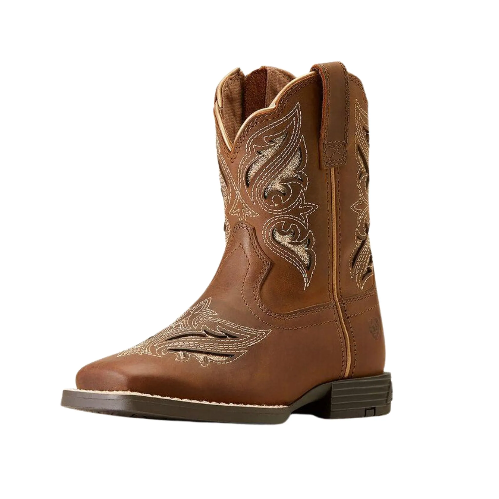 Ariat Children Girl's Round Up Bliss Sassy Brown Western Boot - Image 2