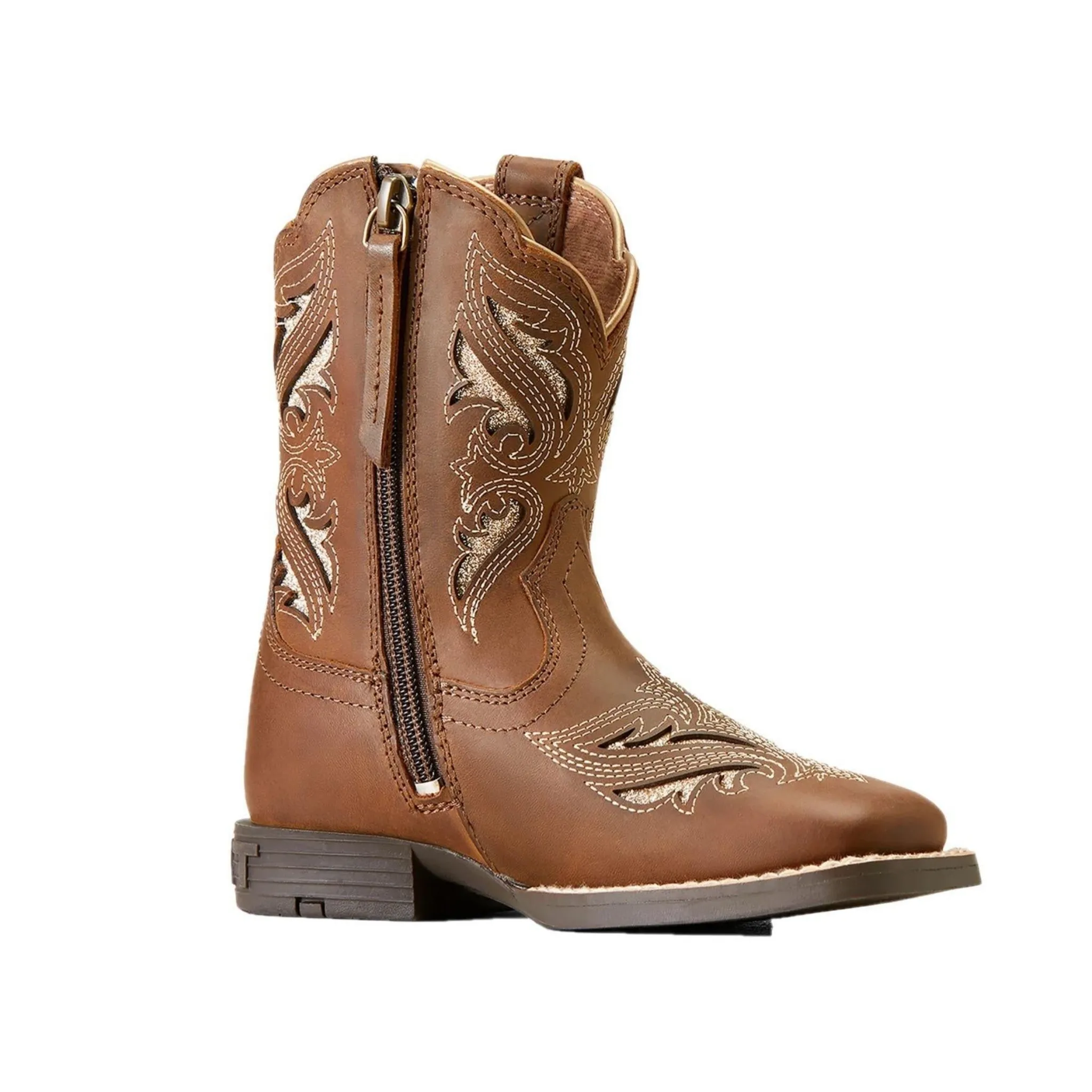 Ariat Children Girl's Round Up Bliss Sassy Brown Western Boot - Image 2