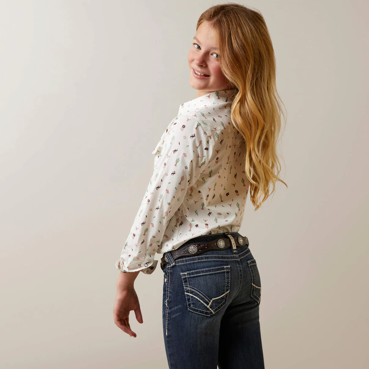 Ariat Girl’s Button Up Santa Fe Long Sleeve Snaps "Match With Mom"-CLEARANCE - Image 4