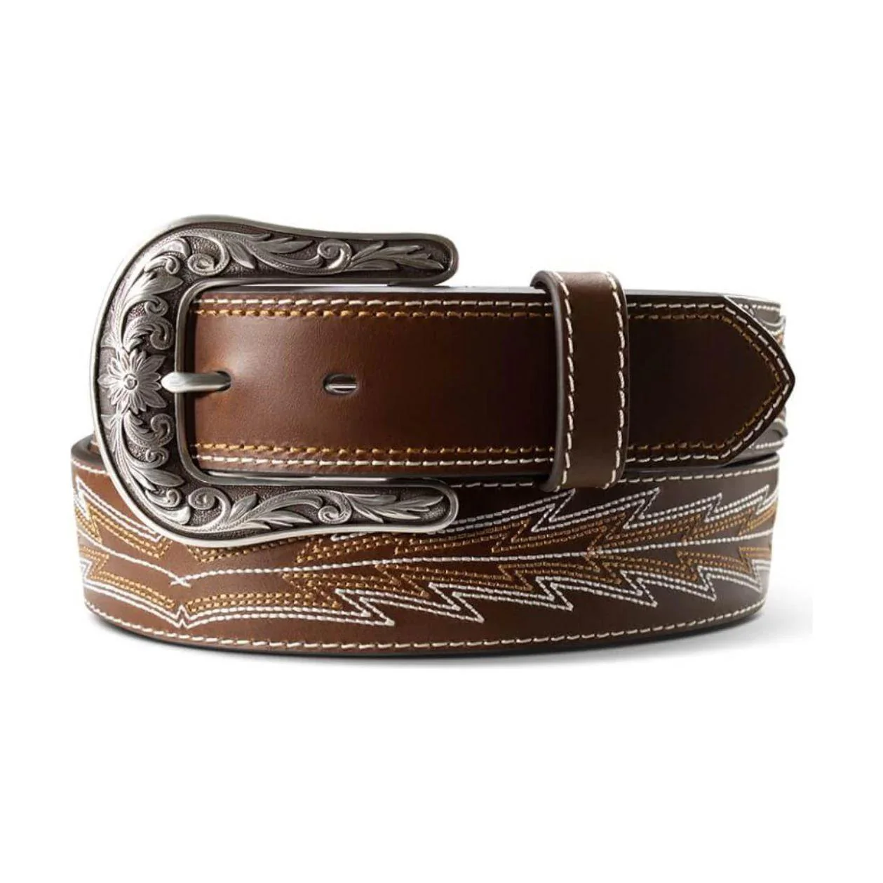 Ariat Ladies Belt Brown Leather Casanova Boot-stitch