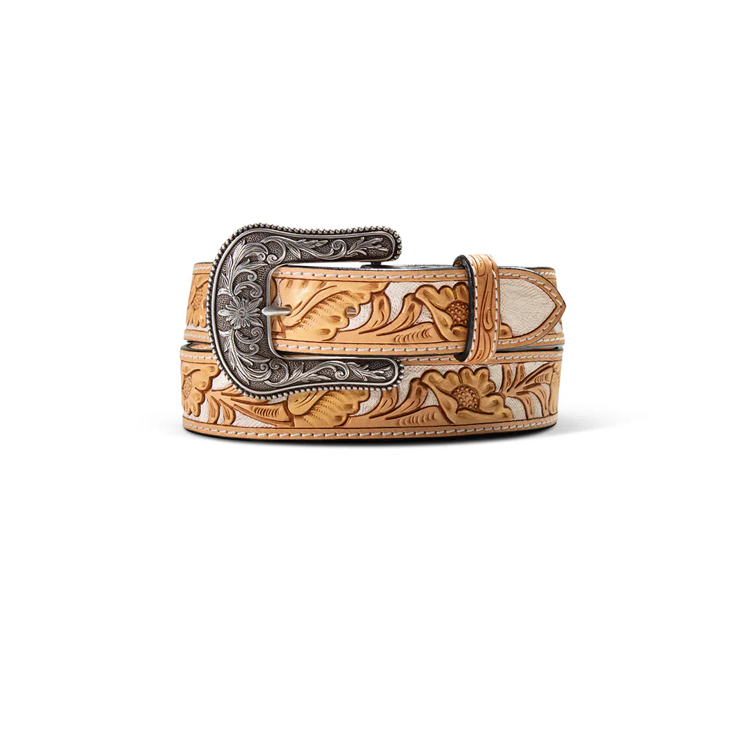 Ariat Ladies Floral Embossed Tan Belt