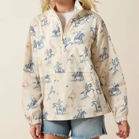 Ariat Ladies Southwestern Rodeo Print Pullover Jacket