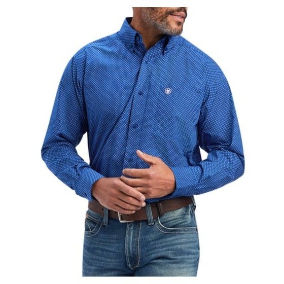 Ariat Men’s Shirt Casual Classic Fit Benedict Blue Print
