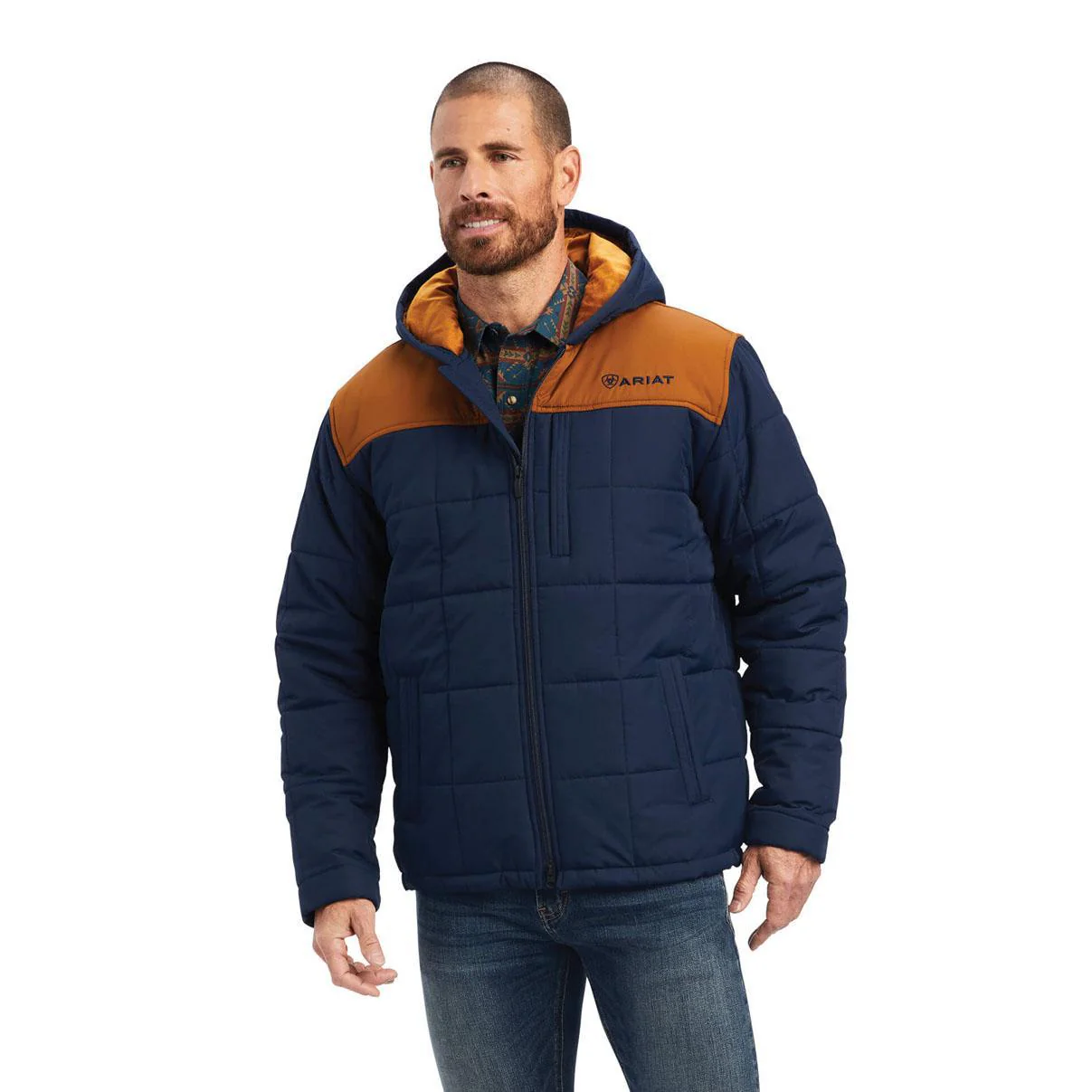 Ariat Men’s Crius Hooded Insulated Navy Jacket -Clearance