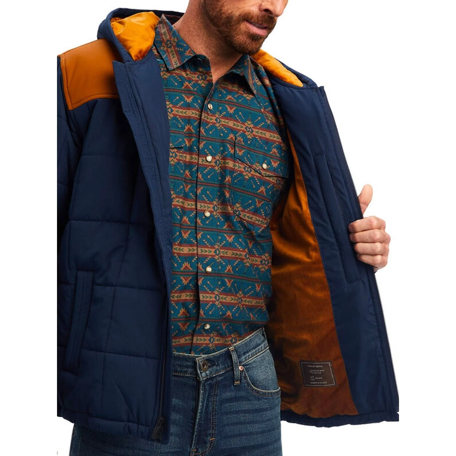 Ariat Men’s Crius Hooded Insulated Navy Jacket -Clearance - Image 6