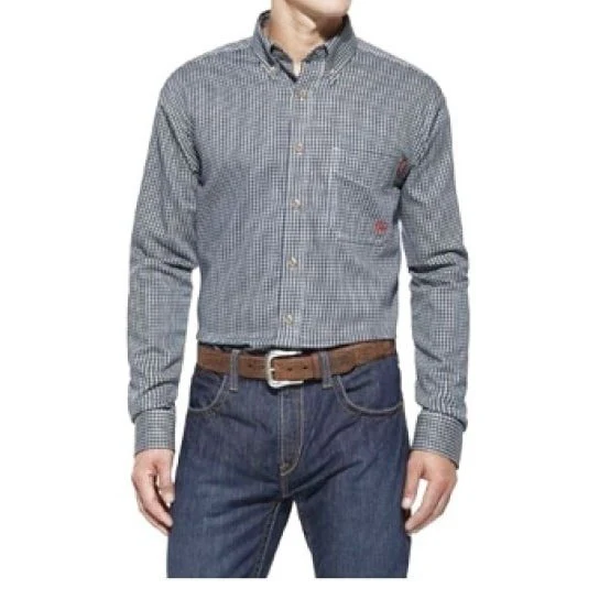 Ariat Men’s Work Shirt Flame Resistant Flame Resistant Long Sleeve Blue Multi