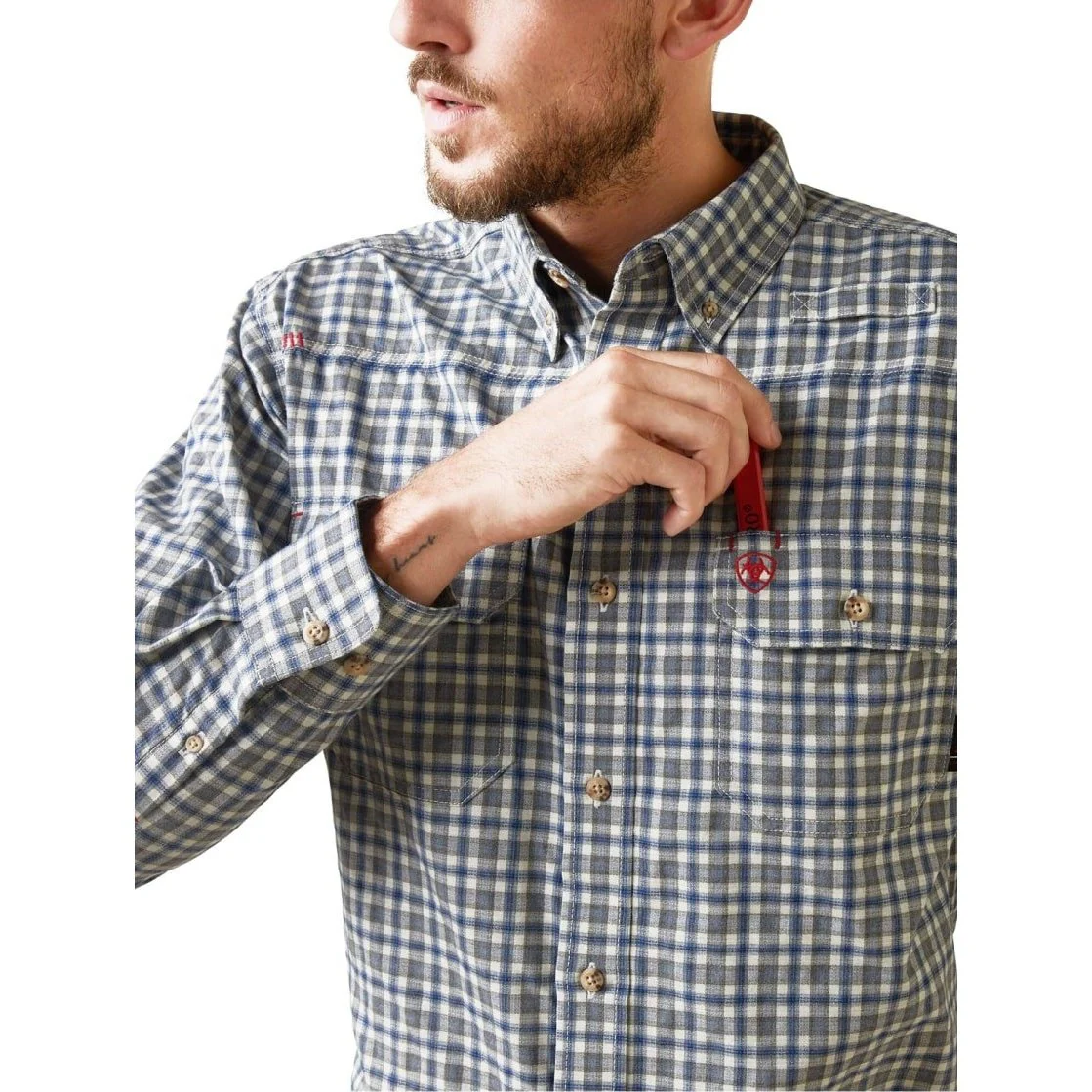 Ariat Men’s Work Shirt Flame Resistant CAT2 Featherlight - Image 2