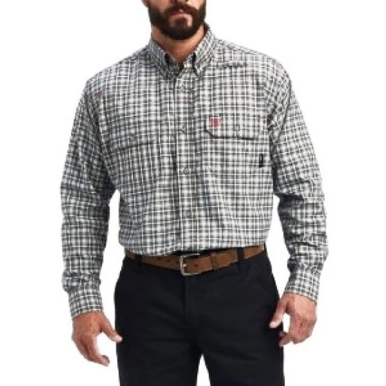 Ariat Men’s Work Shirt Flame Resistant Plaid Featherlight