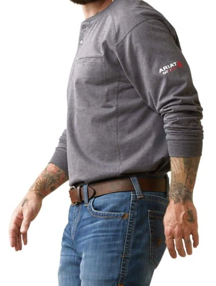 Ariat Men’s Work Shirt Flame Resistant Lightweight Henley - Image 4