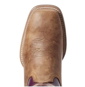 Ariat Men's Cowboy Boots Sport Teamster Brown/Purple Clearance - Image 4