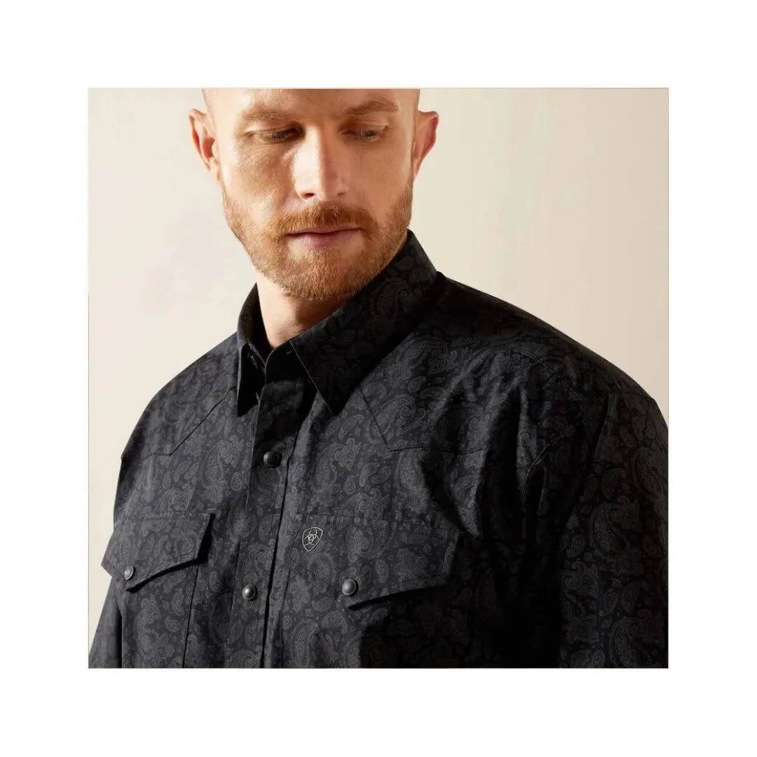 Ariat Men's Finnigan Long Sleeve Classic Fit Snap Shirt - Black Paisley - Image 3