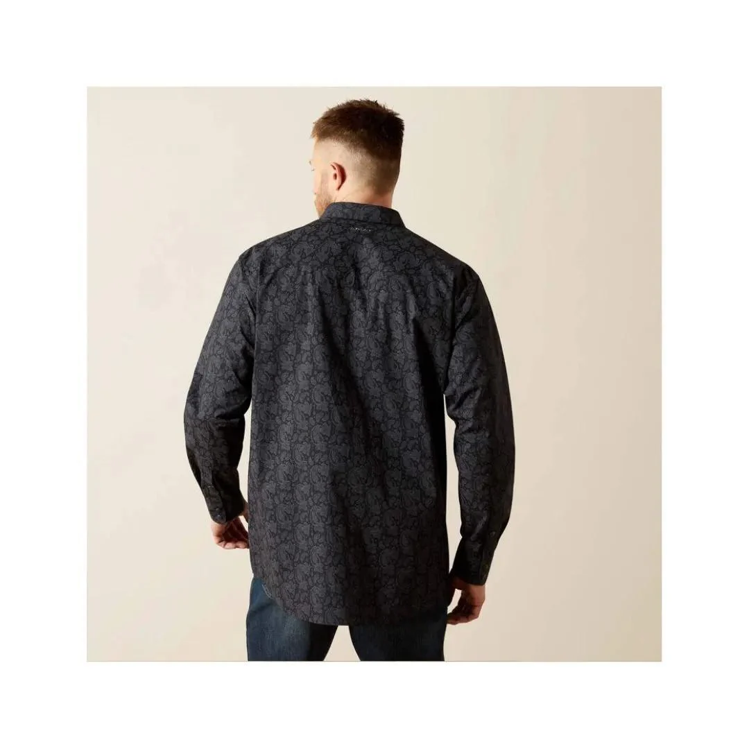 Ariat Men's Finnigan Long Sleeve Classic Fit Snap Shirt - Black Paisley - Image 4