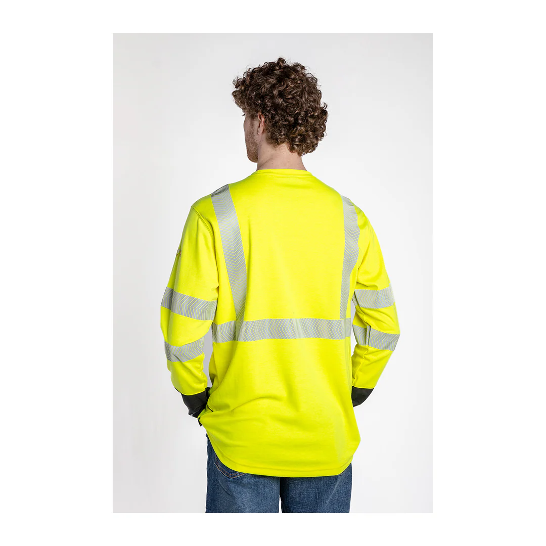 Ariat Men's Flame Resistant Hi-Vis LS T-Shirt Yellow - Image 2