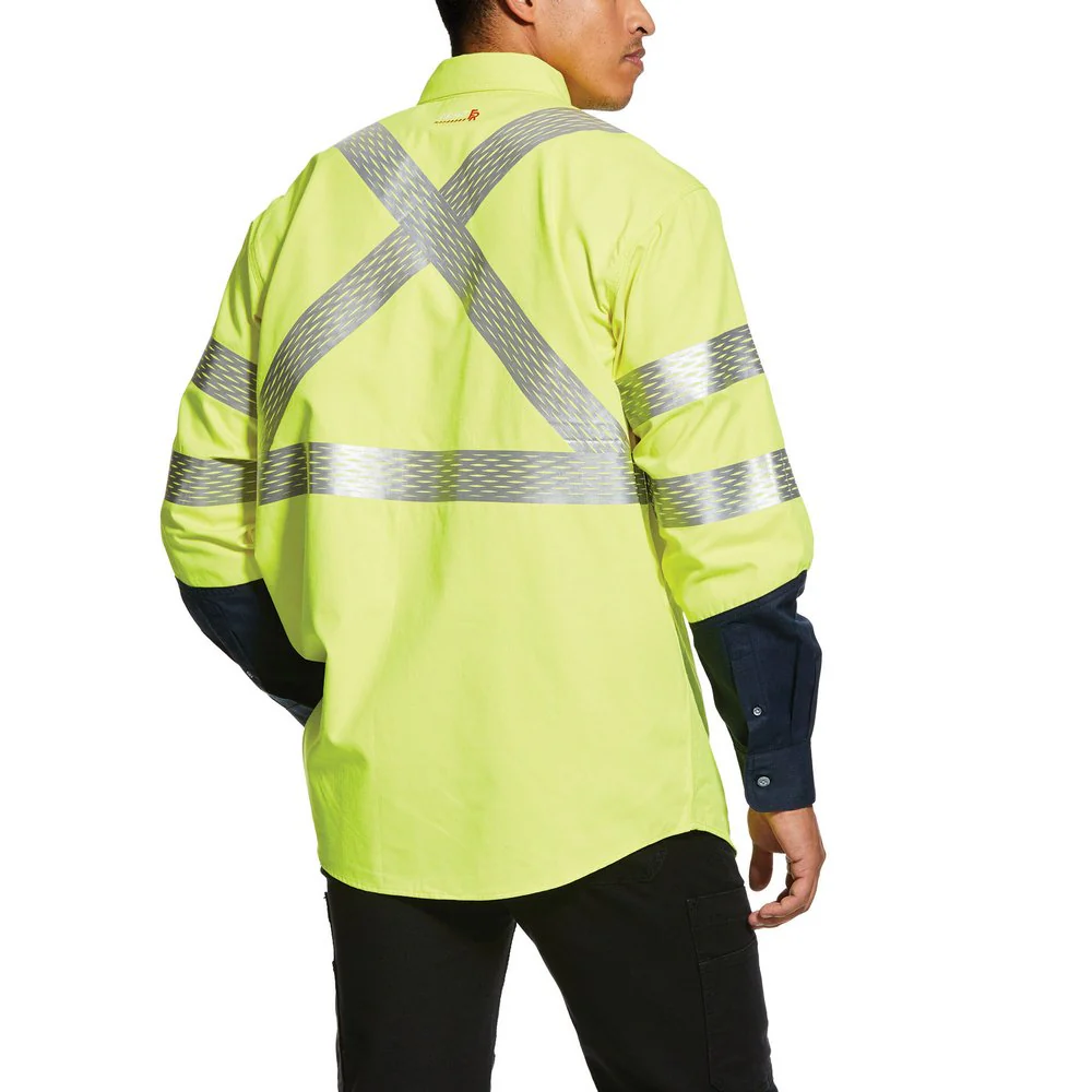 Ariat Men's Flame Resistant Hi-Vis Work Shirt Yellow - Image 2