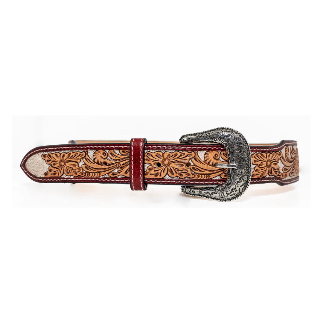 Ariat Men's Floral Hand Painted Tan Belt