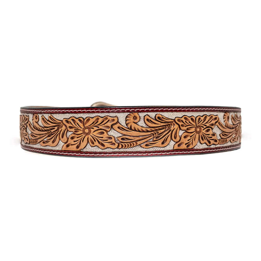 Ariat Men's Floral Hand Painted Tan Belt - Image 2