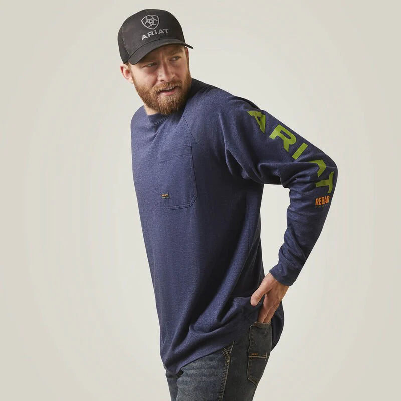 Ariat Men's Rebar Cotton Strong Graphic Long Sleeve Shirt - Image 3