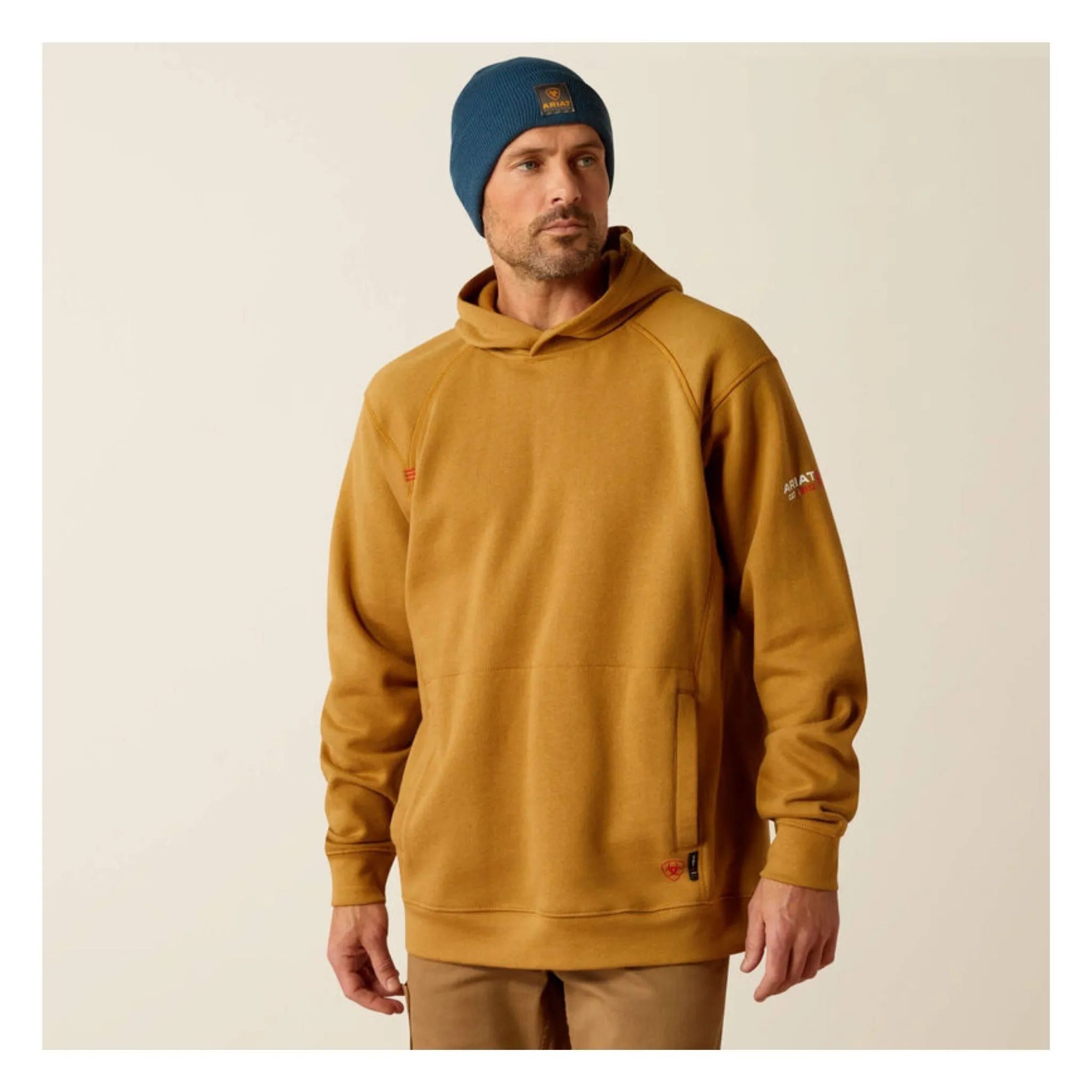 Ariat Men's Rev Flame Resist Pullover Hoodie Brown - Image 2