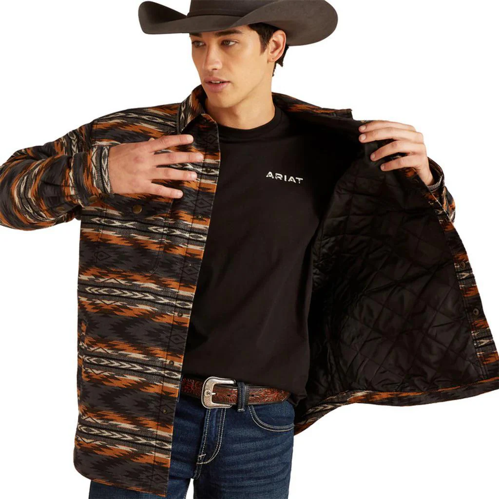 Ariat Men's Shirt Jacket Harcourt Aztec Quilted Lined - CLEARANCE - Image 3