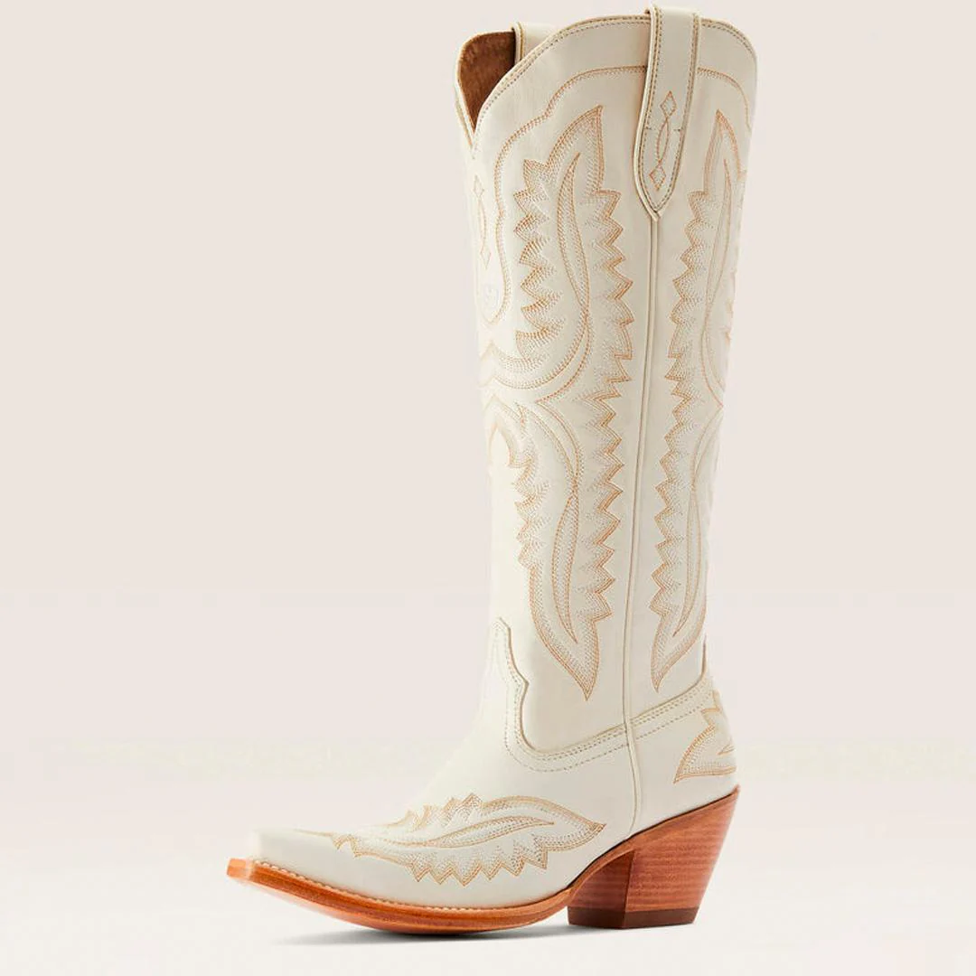Ariat Women’s Cowgirl Boots Tall Snip Toe Casanova White - Image 8