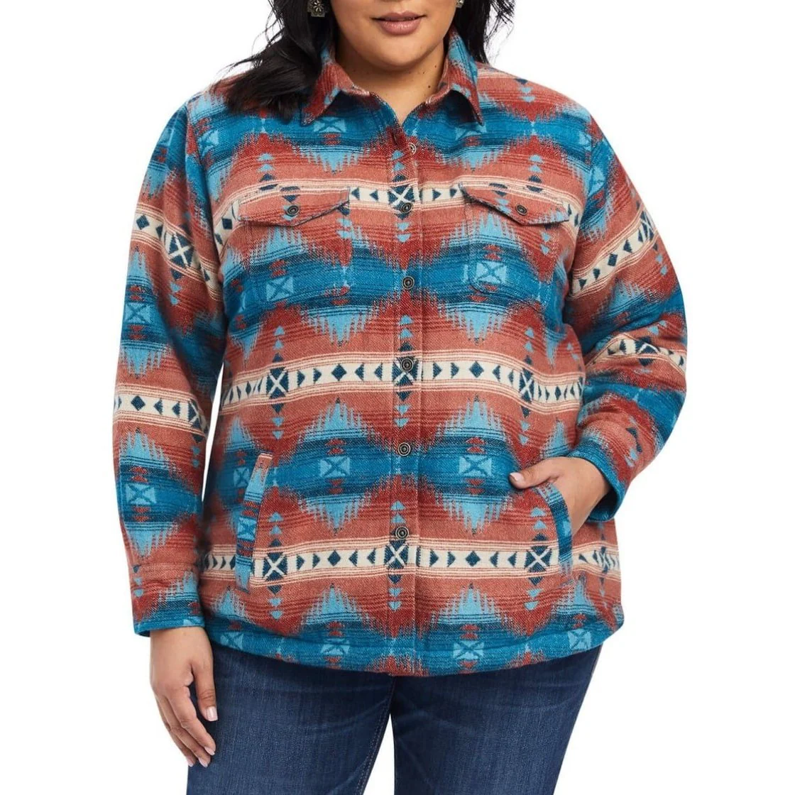 Ariat Women’s Shirt Jacket R.E.A.L Southwest Snaps CLEARANCE - Image 4