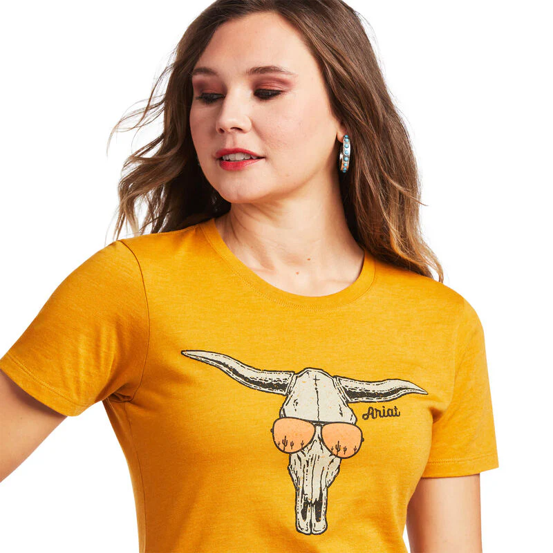 Ariat Women’s Casual T-Shirt Sunglass Skull Graphic - Image 3