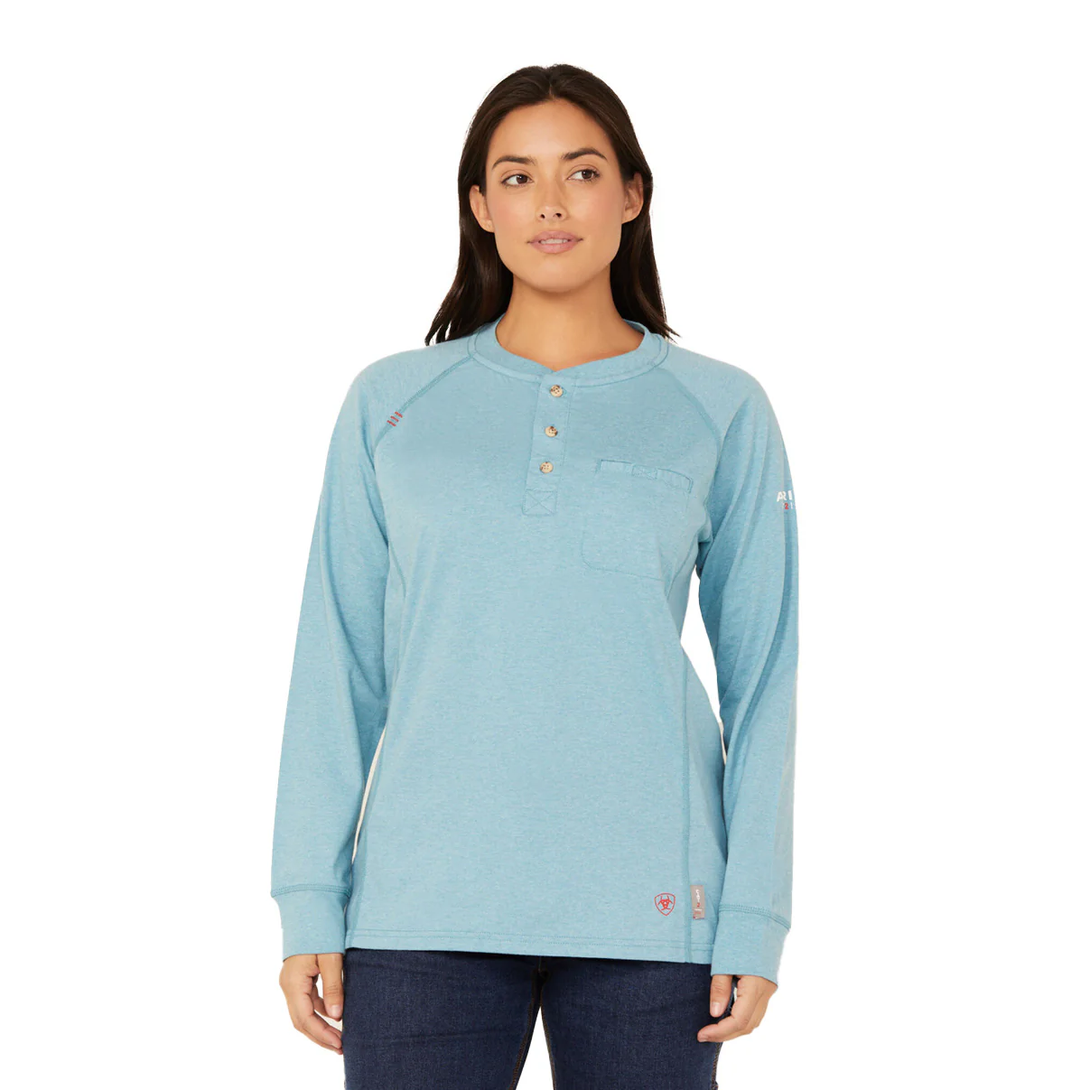 Ariat Women's Flame Resistant Air Henley Long Sleeve Top - Image 3
