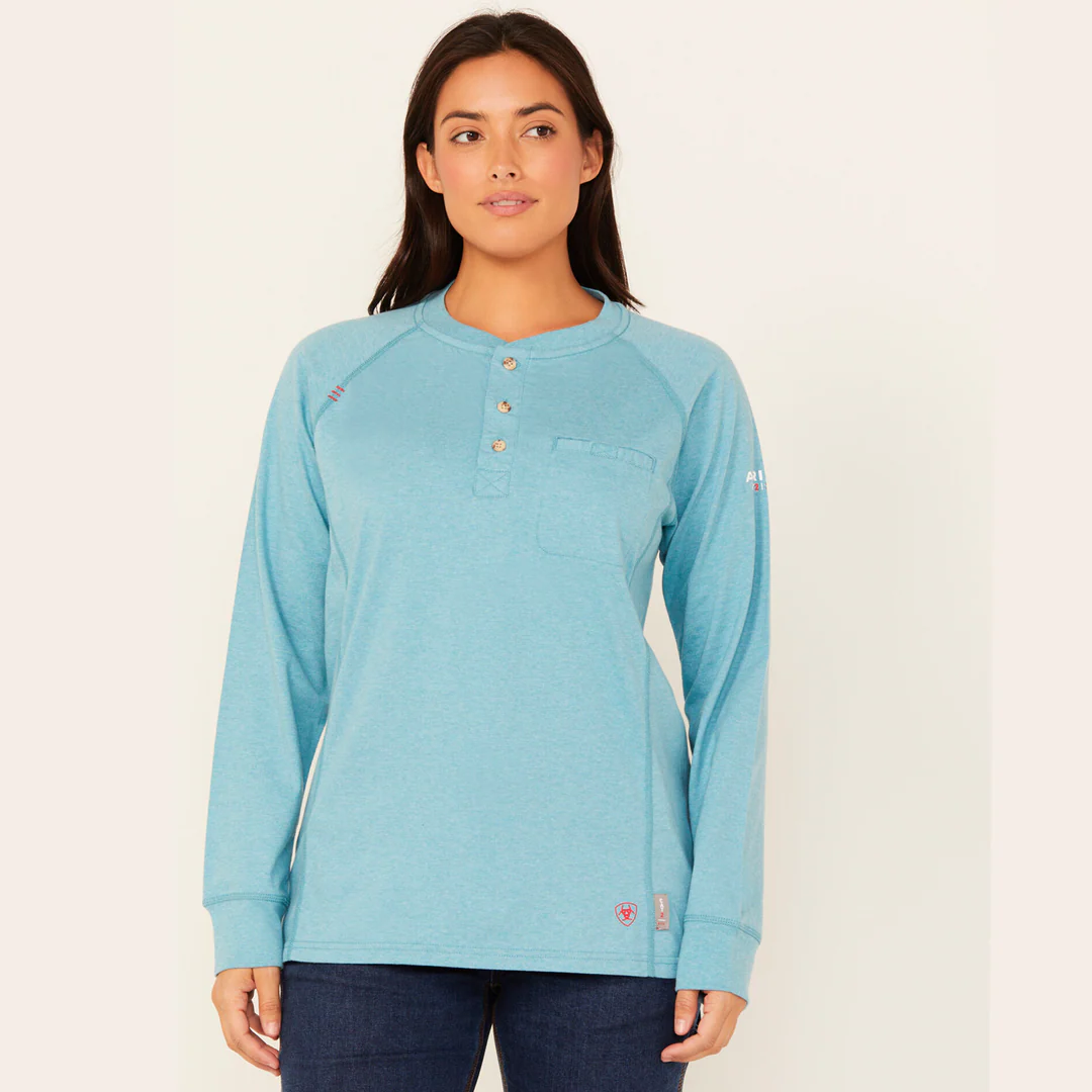 Ariat Women's Flame Resistant Air Henley Long Sleeve Top - Image 7