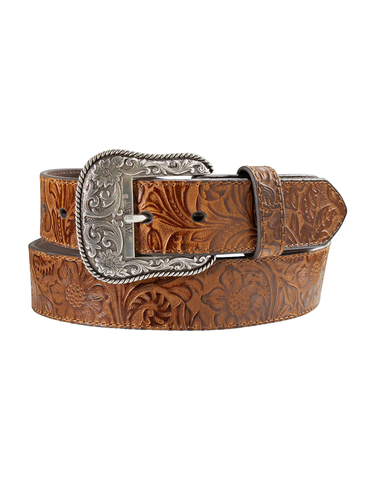 Ariat Women's Floral Embossed Leather Belt