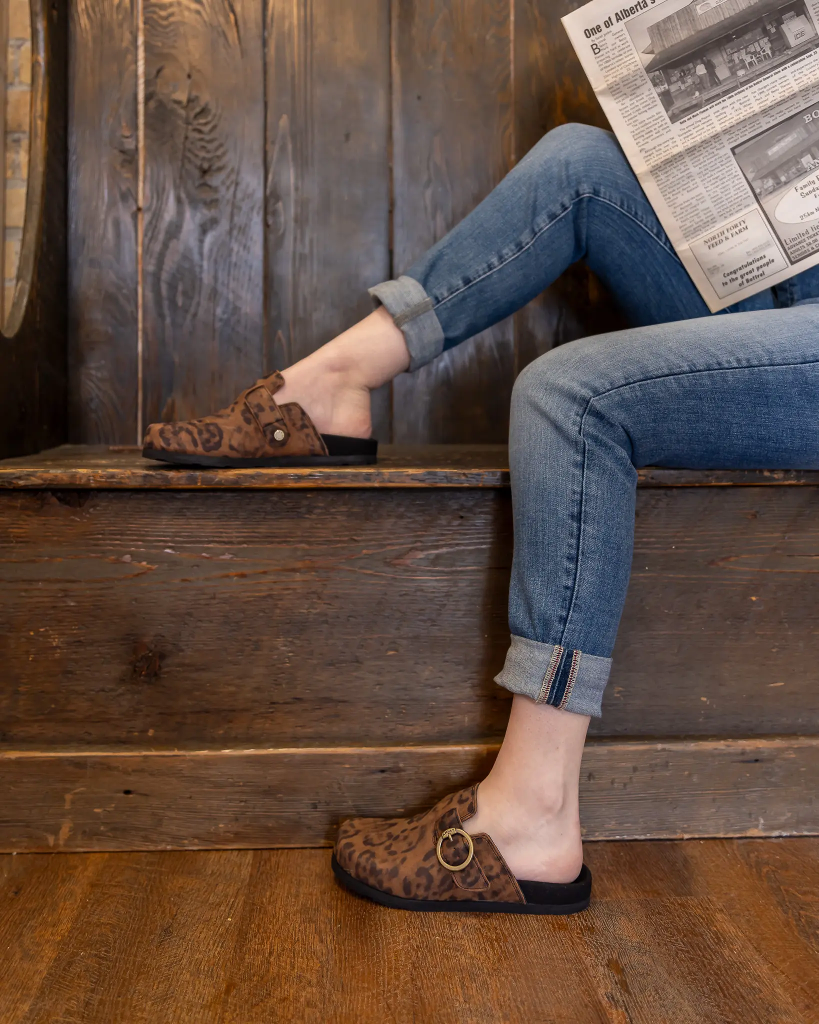 Ariat Women's Slip-on Country Mule in Leopard Suede - Image 3