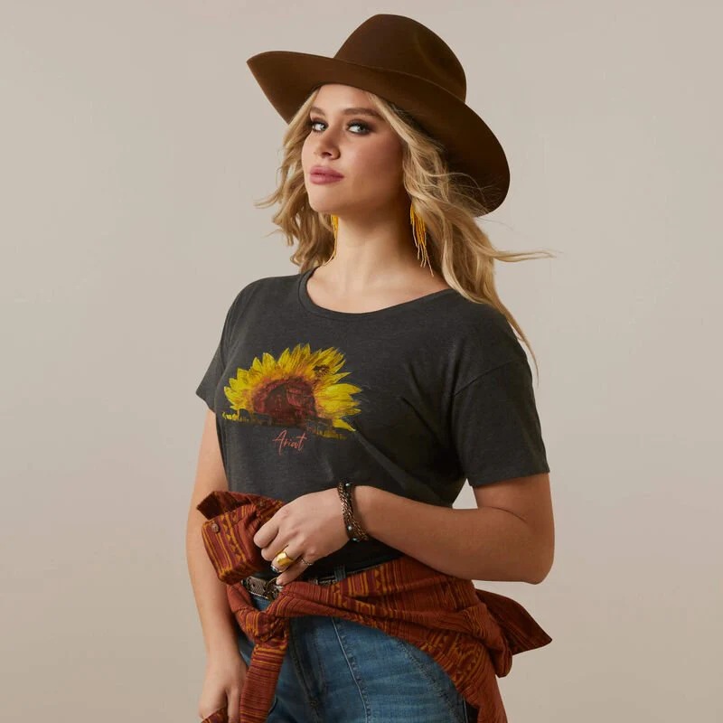 Ariat Women's Sunflower Cow T-Shirt - Image 3