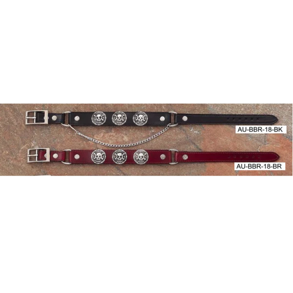 Austin Accent Leather Boot Bracelet With Skull Conchos - Image 2