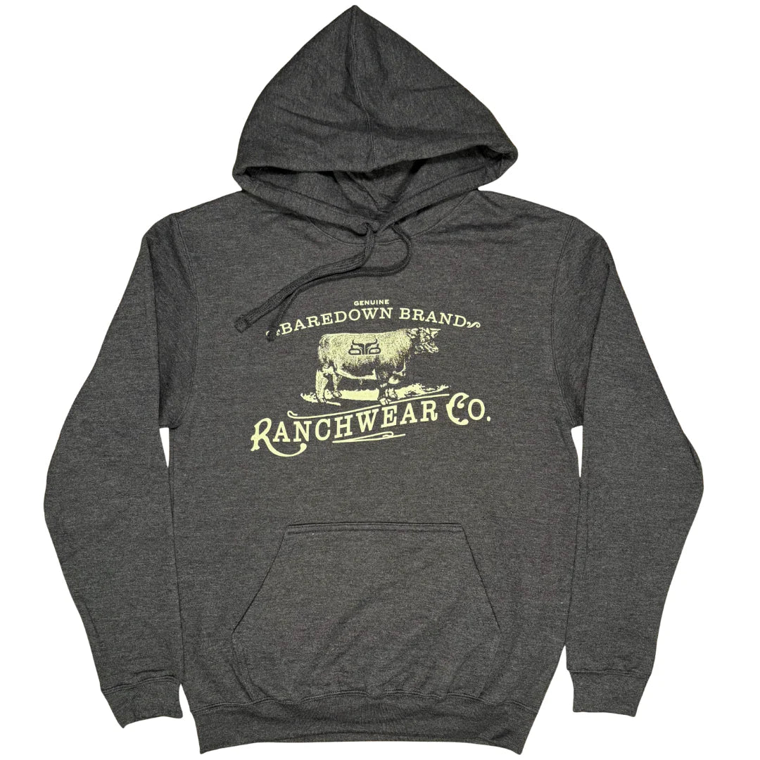 Baredown Unisex Heritage Heather Black Hoodie