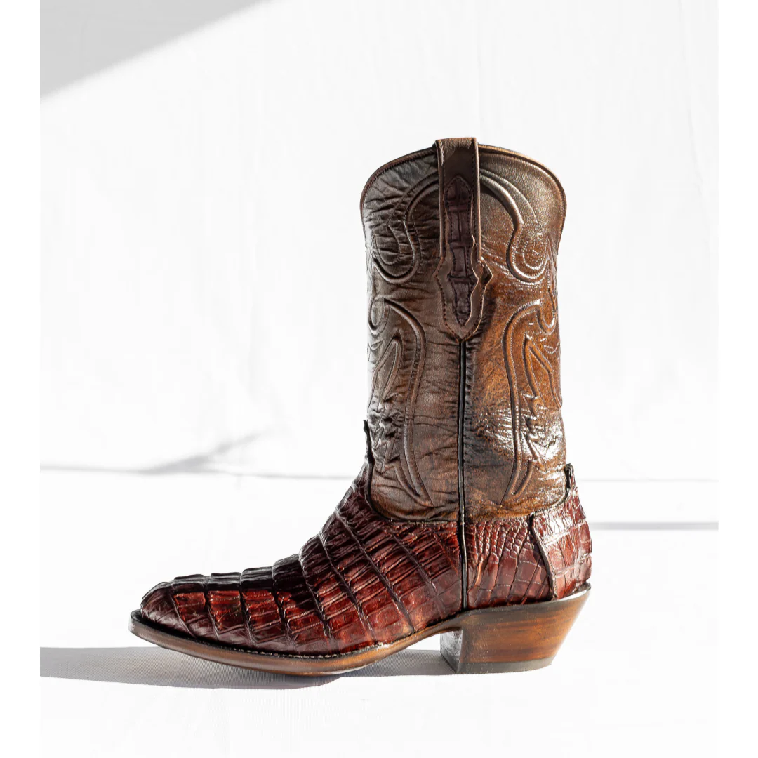 Black Jack Men's 12" Cowboy Exotic Boots Caiman Tail - Image 12