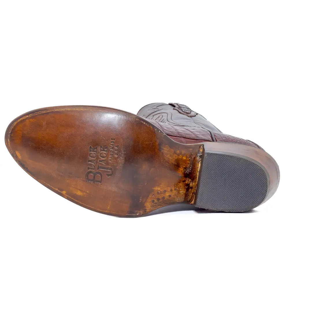 Black Jack Men's 12" Cowboy Exotic Boots Caiman Tail - Image 4