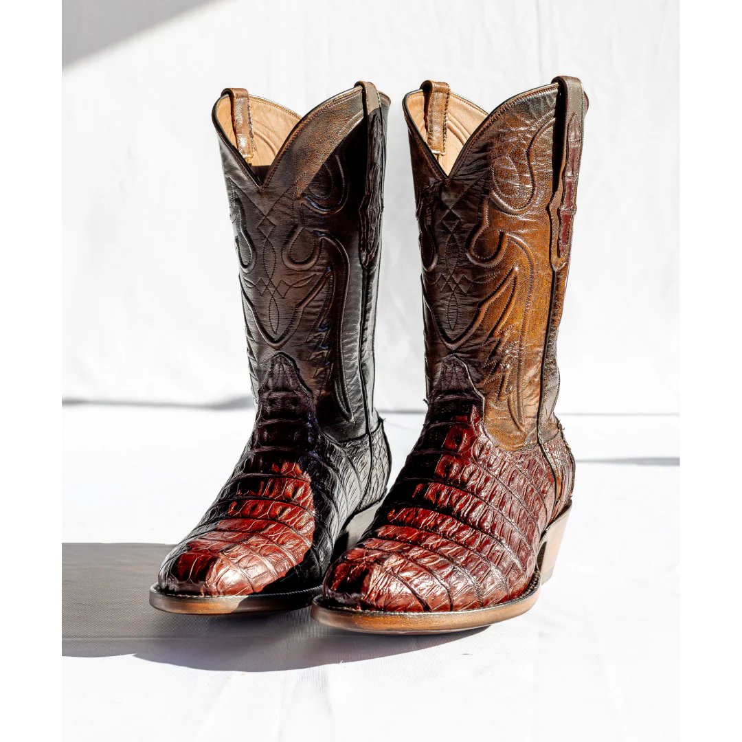 Black Jack Men's 12" Cowboy Exotic Boots Caiman Tail - Image 5