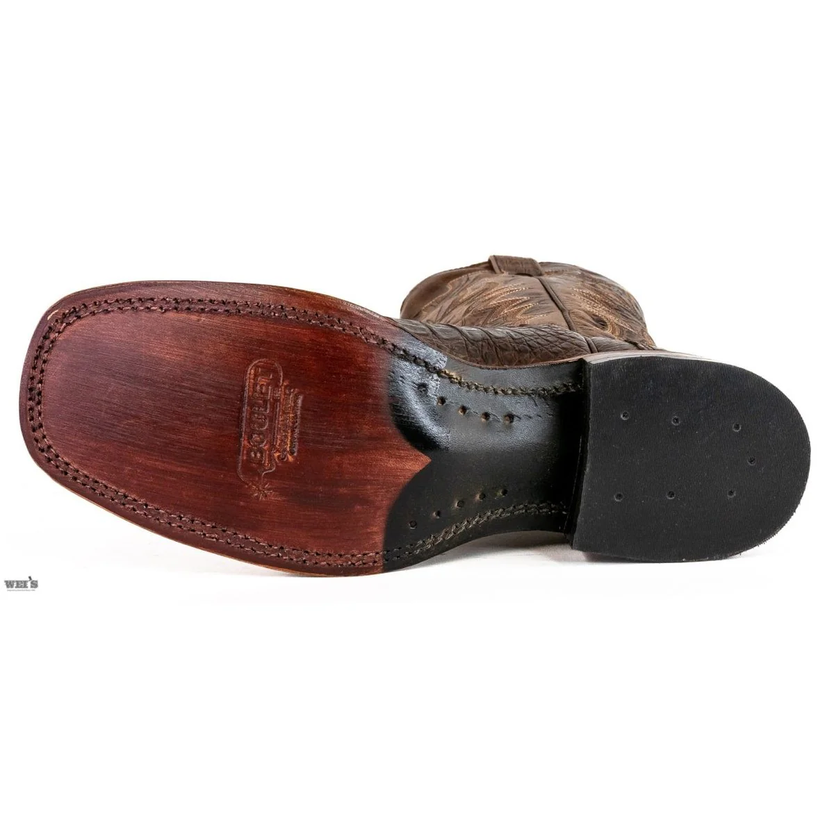 Boulet Men's Cowboy Boots 12" Exotic Caiman Belly Wide Square Toe 7533 - Image 2