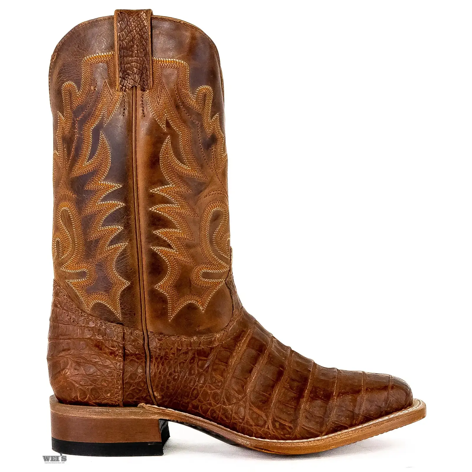 Boulet Exotic Caiman Belly Wide Square Toe Boot Men's - Image 3