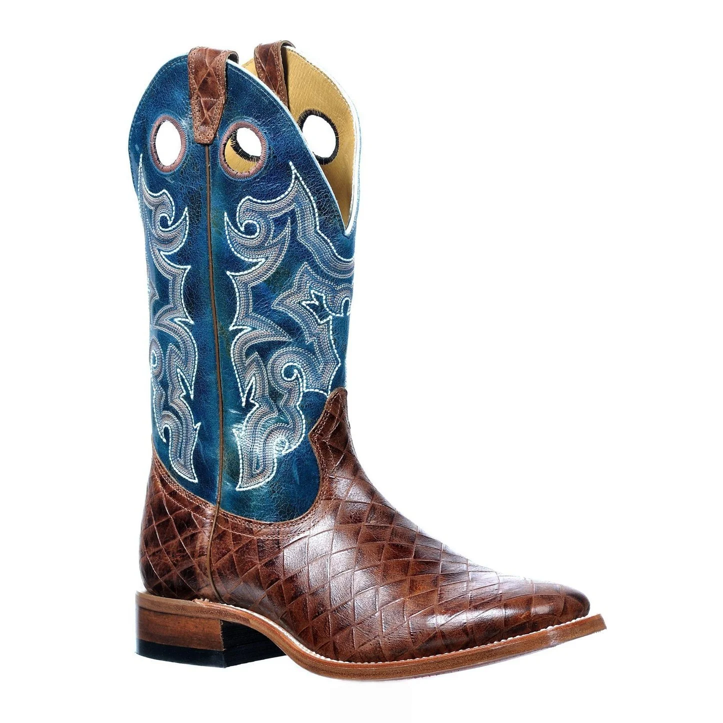Boulet Men's Big Woven Cognac Cowboy Boots
