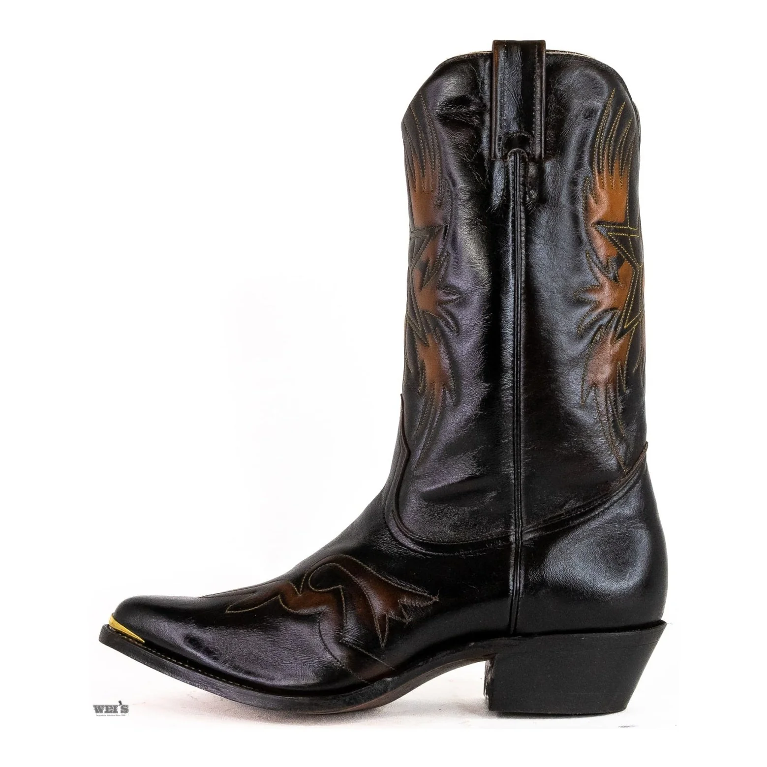 Boulet Men's Cowboy Boots 14" Cowhide Eagle Embossed - Clearance - Image 2