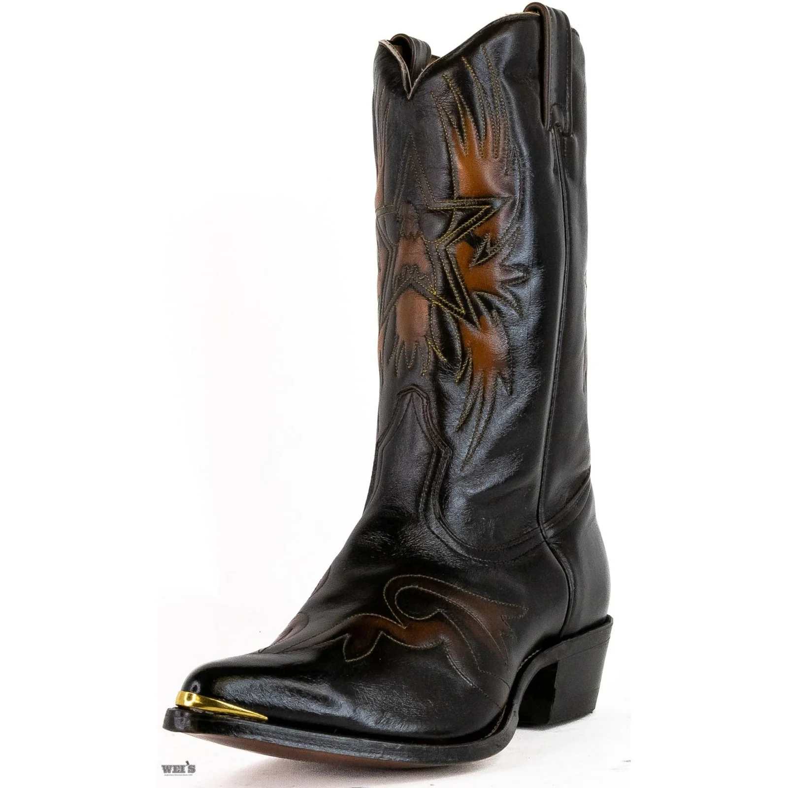Boulet Men's Cowboy Boots 14" Cowhide Eagle Embossed - Clearance - Image 5