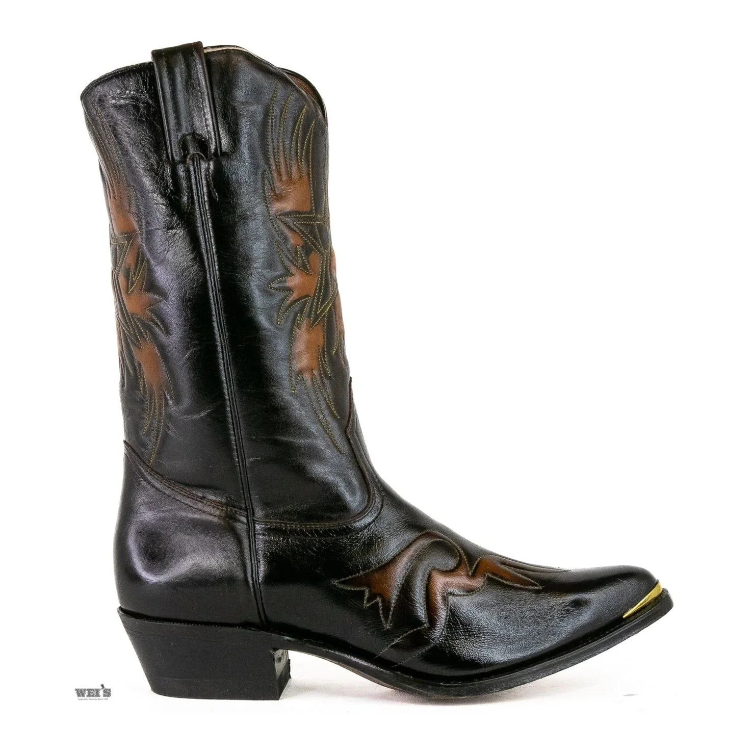Boulet Men's Cowboy Boots 14" Cowhide Eagle Embossed - Clearance - Image 6