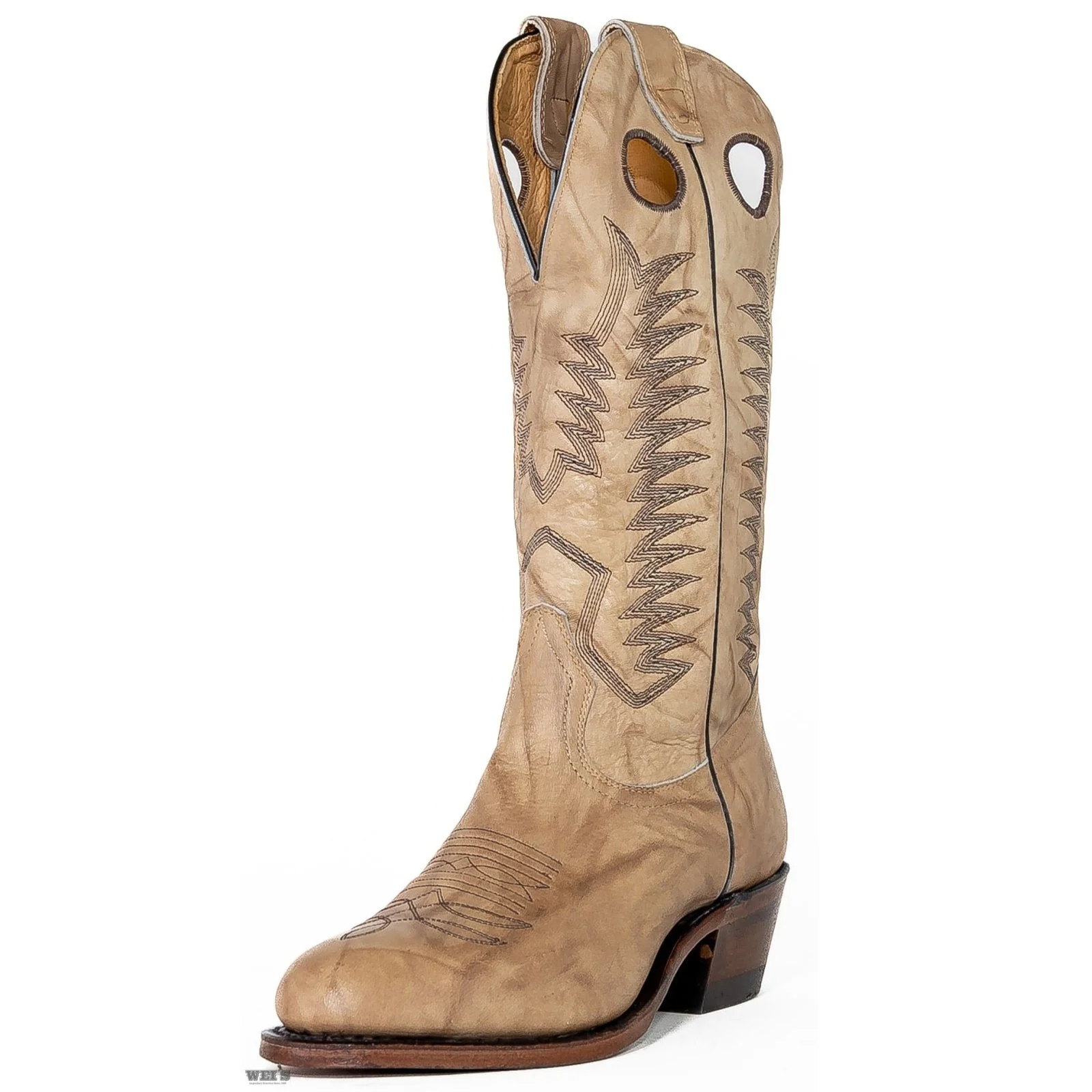 Boulet Men's Cowboy Boots 14" Cowhide Cowboy Heel R Toe 11 - Image 2