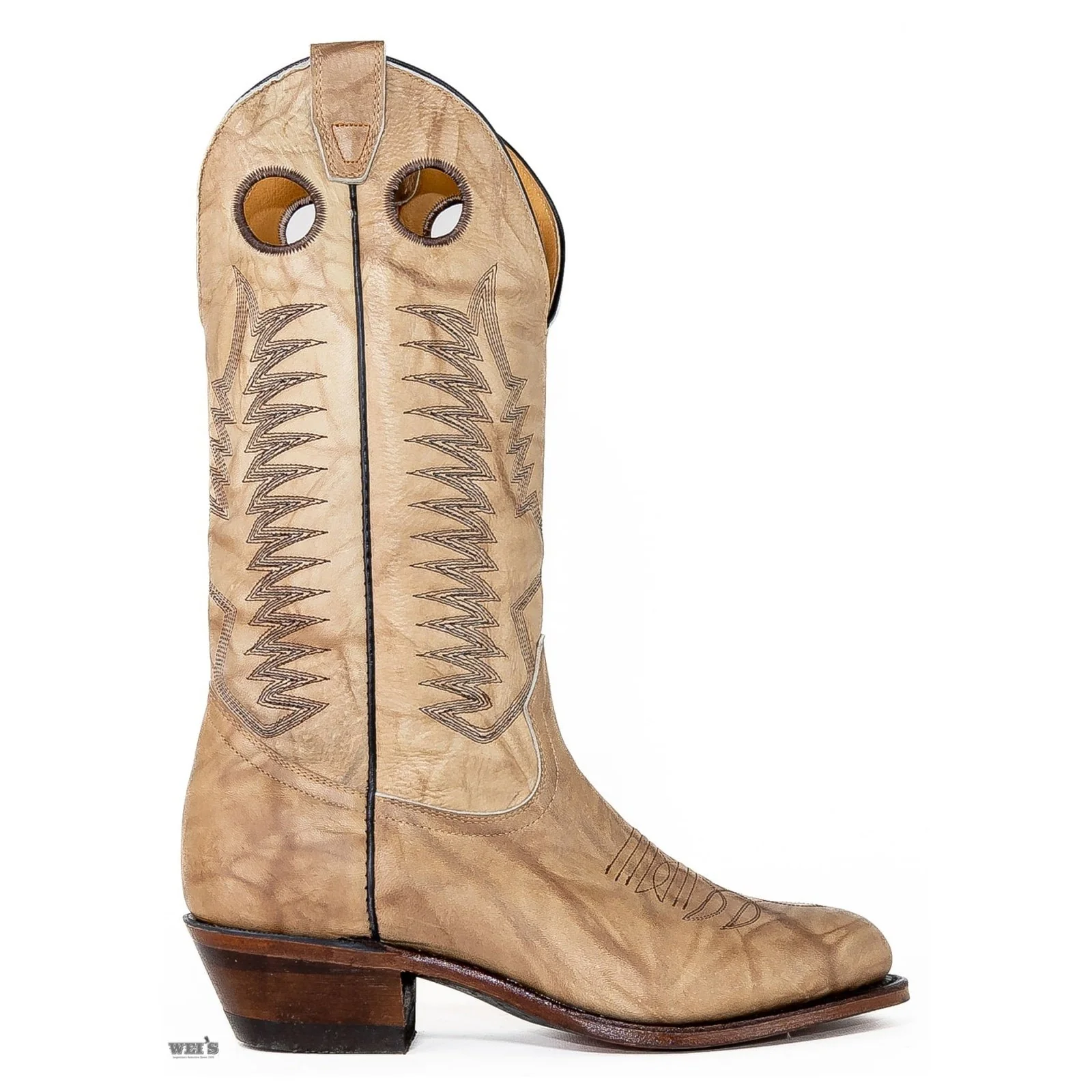Boulet Men's Cowboy Boots 14" Cowhide Cowboy Heel R Toe 11 - Image 3