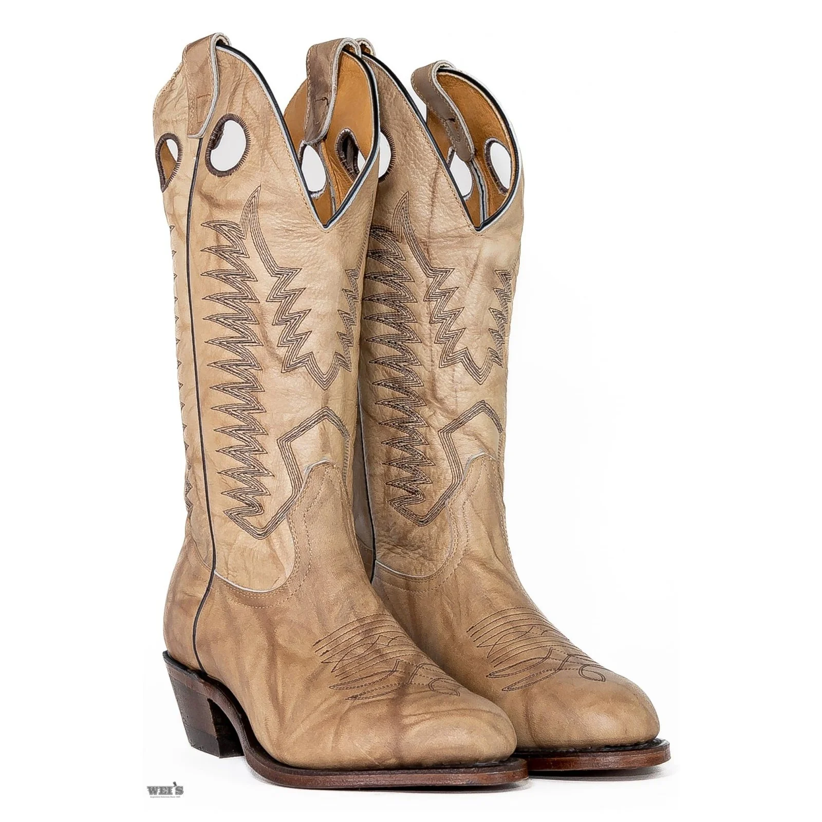 Boulet Men's Cowboy Boots 14" Cowhide Cowboy Heel R Toe 11 - Image 4